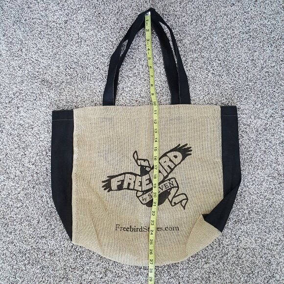 NEW Freebird by Steven Burlap Jute Tote Bag Reusable Shoulder Straps - Picture 2 of 6